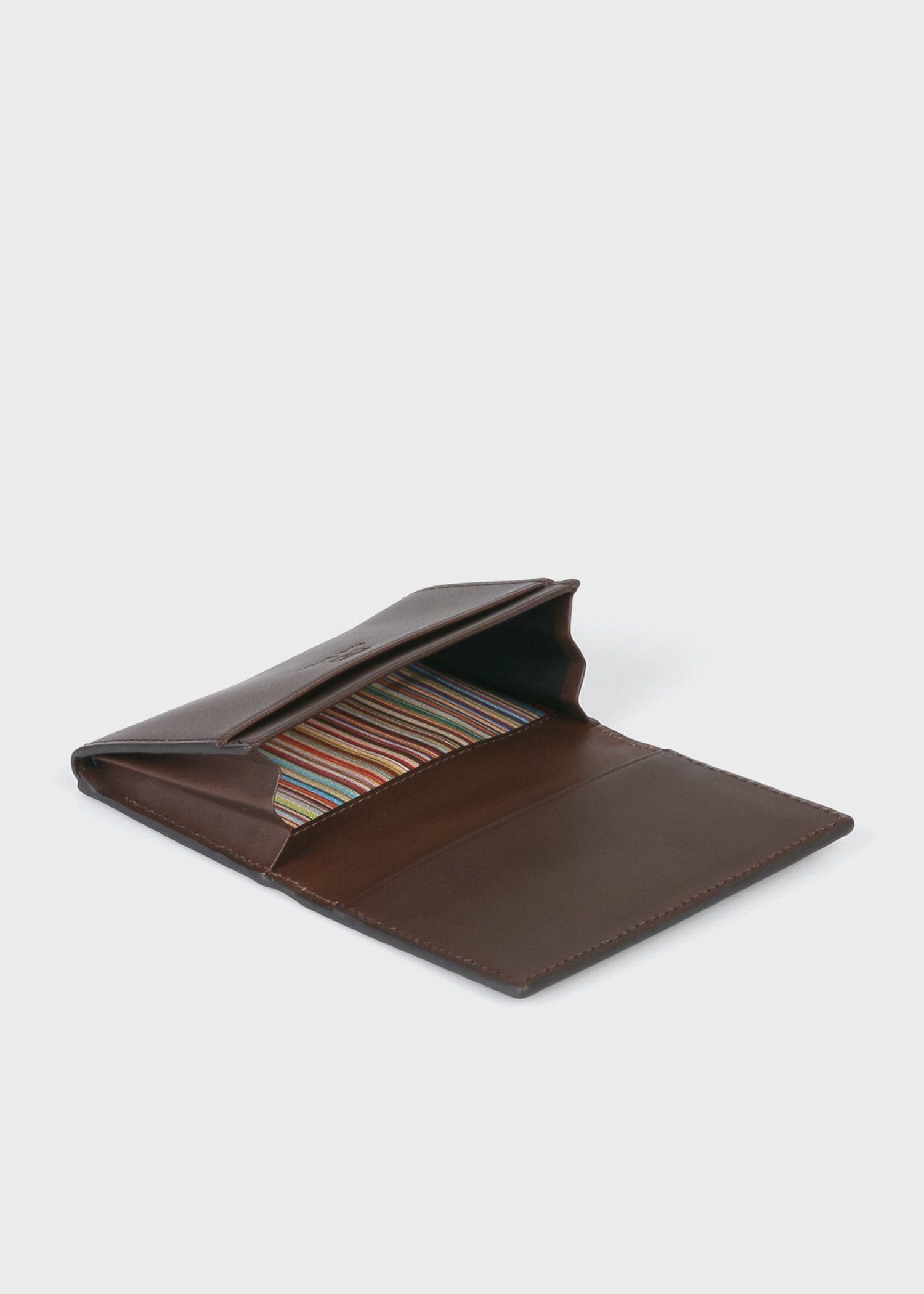 ベジタンストライプトリム 名刺入れ（ダークブラウン） ｜ポール・スミス