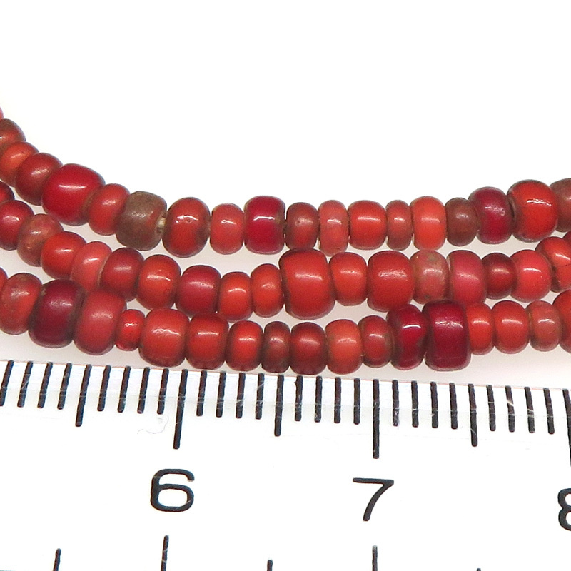 ヴェネチアンビーズ/ホワイトハーツ/小粒金赤+血赤ホワイトハーツ