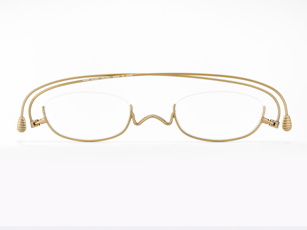 老眼鏡】アンダーリム アンティーク ゴールド｜栞（しおり）型