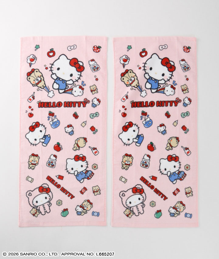 サンリオキャラクターズ】（ハローキティ）（2枚組）フェイスタオル