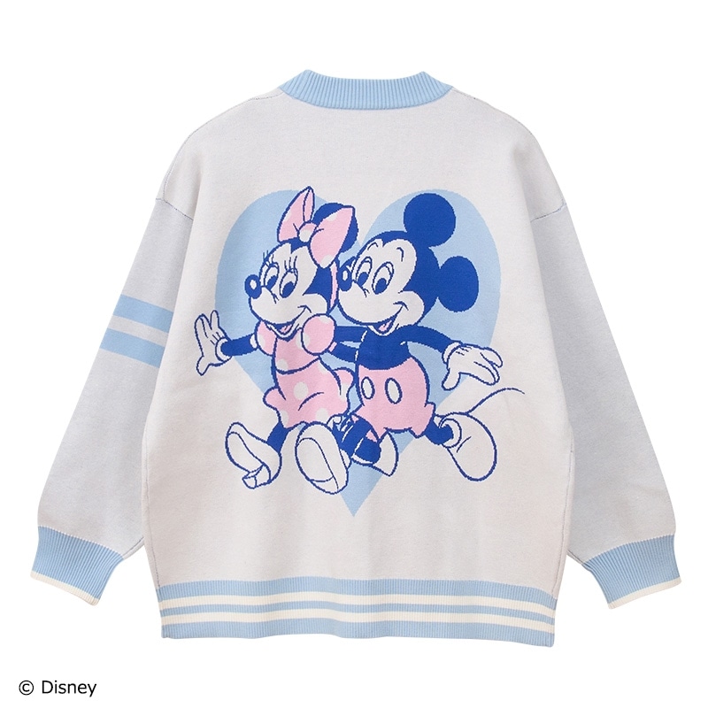 Disney(ディズニー)】ミッキー＆ミニー/ニットカーディガン(アイボリー