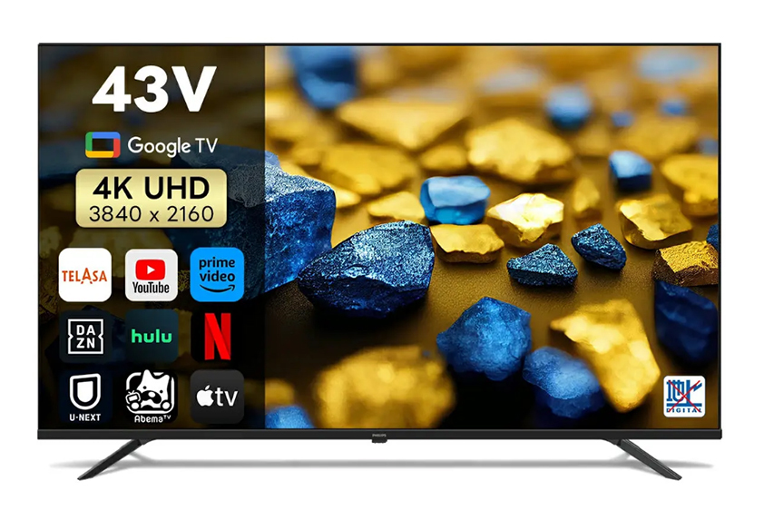 フィリップス、Google TV搭載の43型4Kチューナーレステレビ「43PUH7169