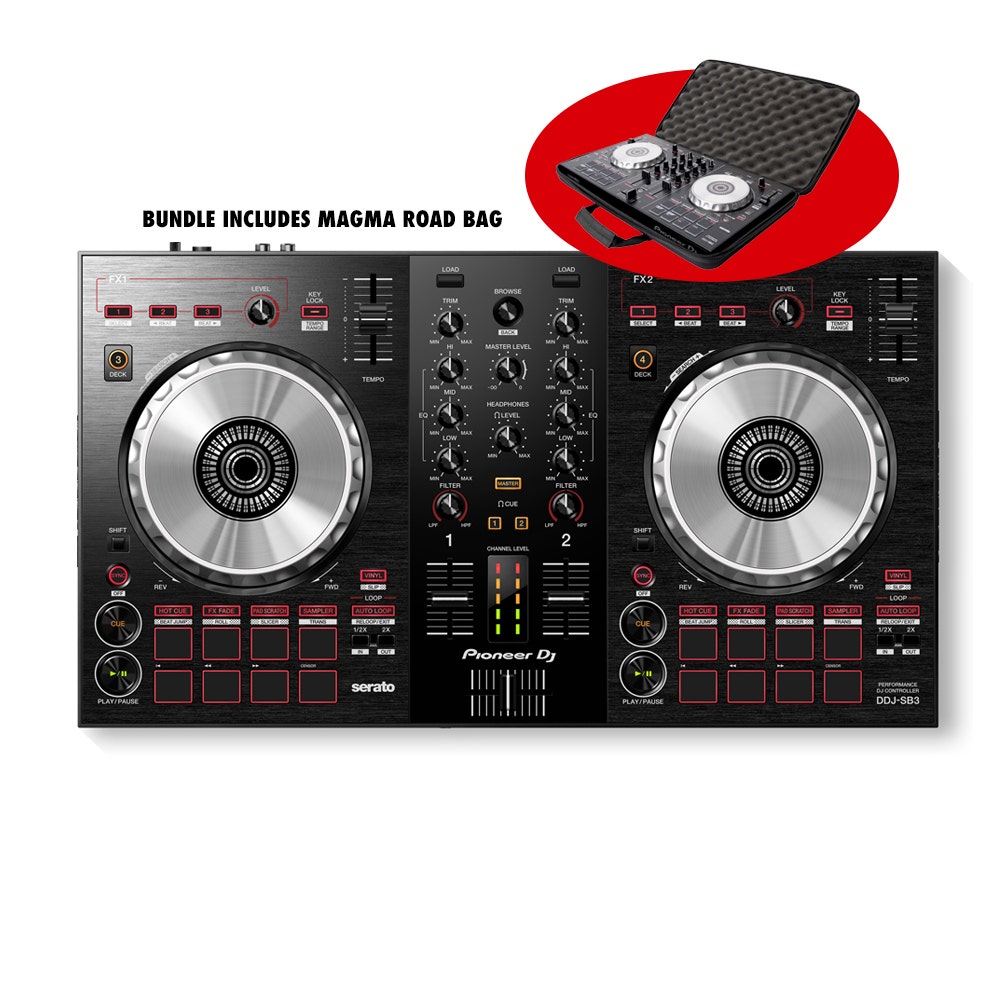 Pioneer DDJ-SB3 Serato DJ Controller with Decksaver Cover