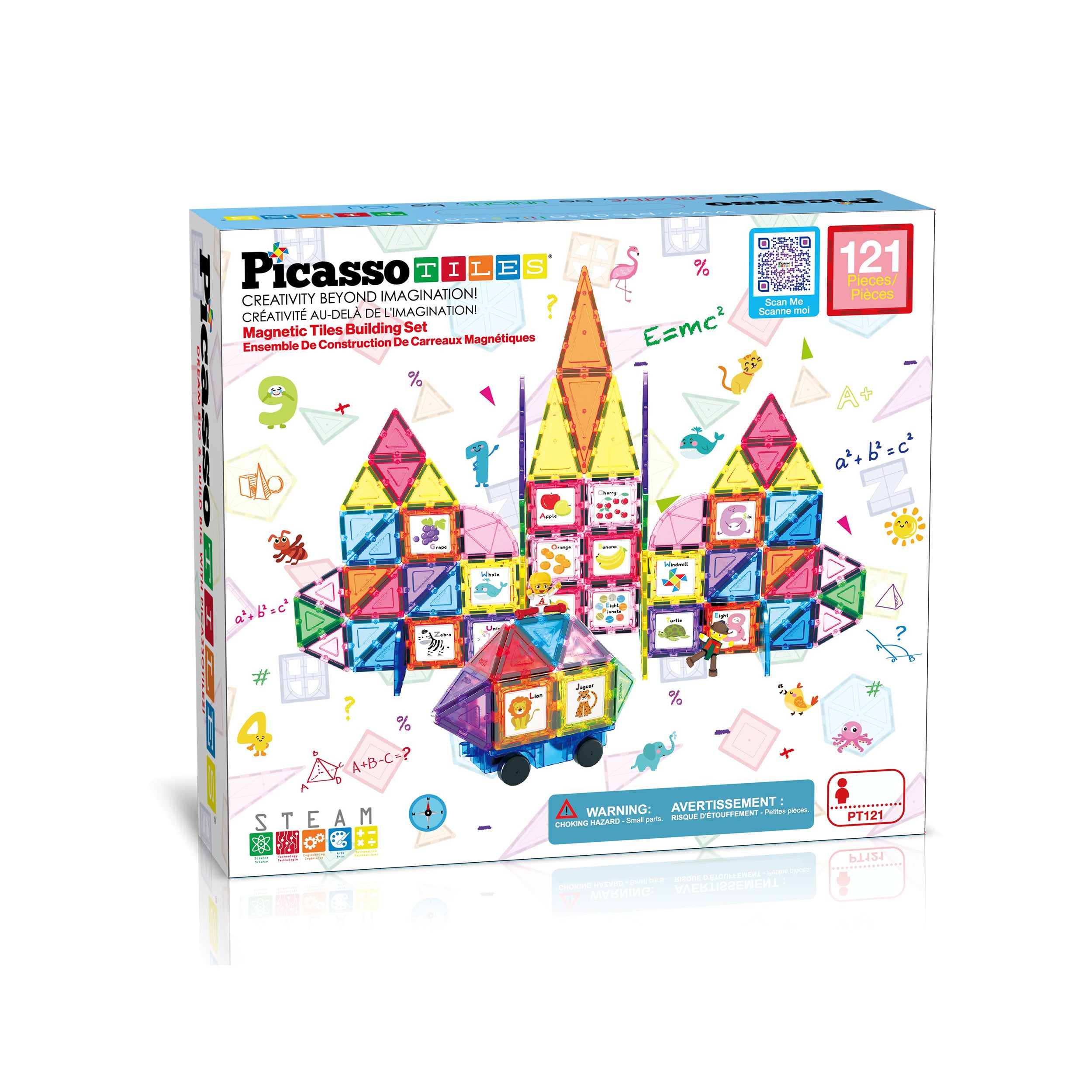 121pc Magnetic Tiles with Graphic Inserts | PicassoTiles