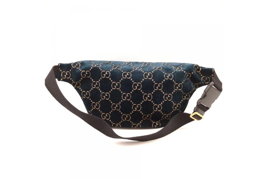 グッチ 574968 204046 ウエストバッグ ネイビー GGベルベット ボディ