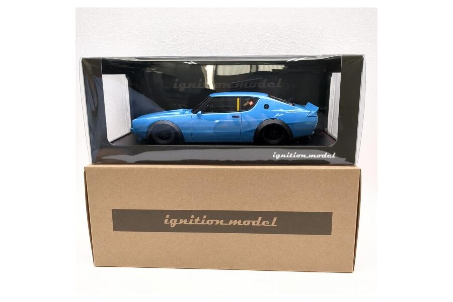 Ignition Model 0433 LB WORKS Kenmary 2Door KPGC110 ブルー 1/18