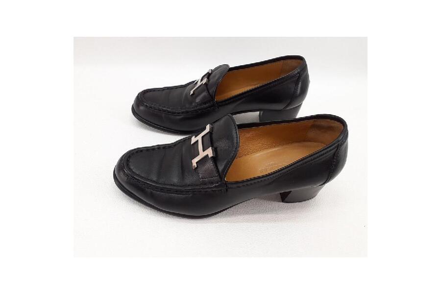 エルメス 靴 ローファー コンスタンス Hロゴ シルバー金具 型崩れ有り