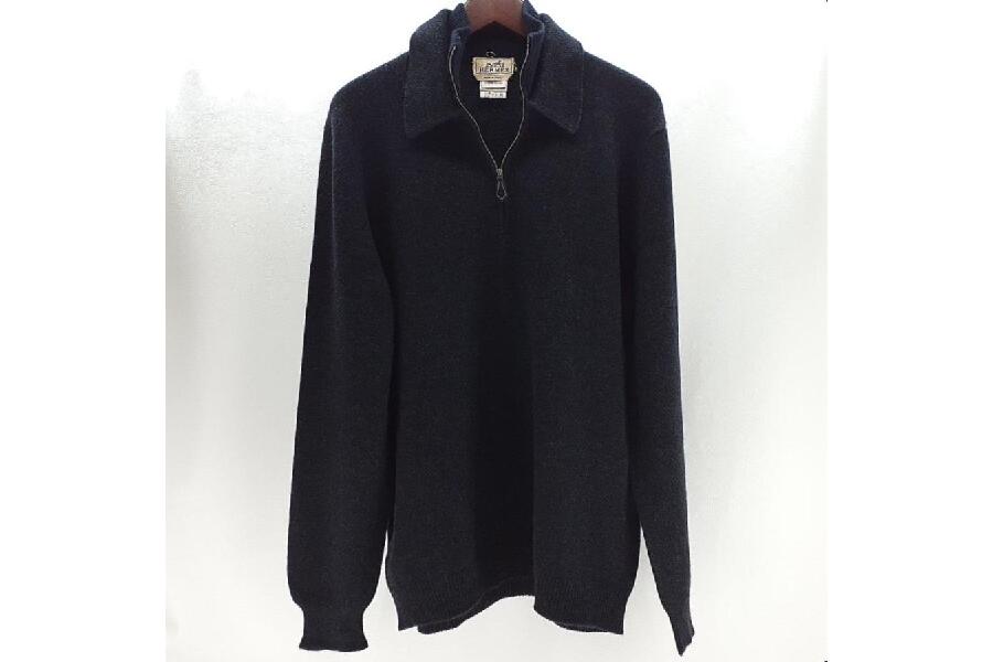 エルメス ハーフジップ メンズ 襟付きニット カシミア100％ サイズXL