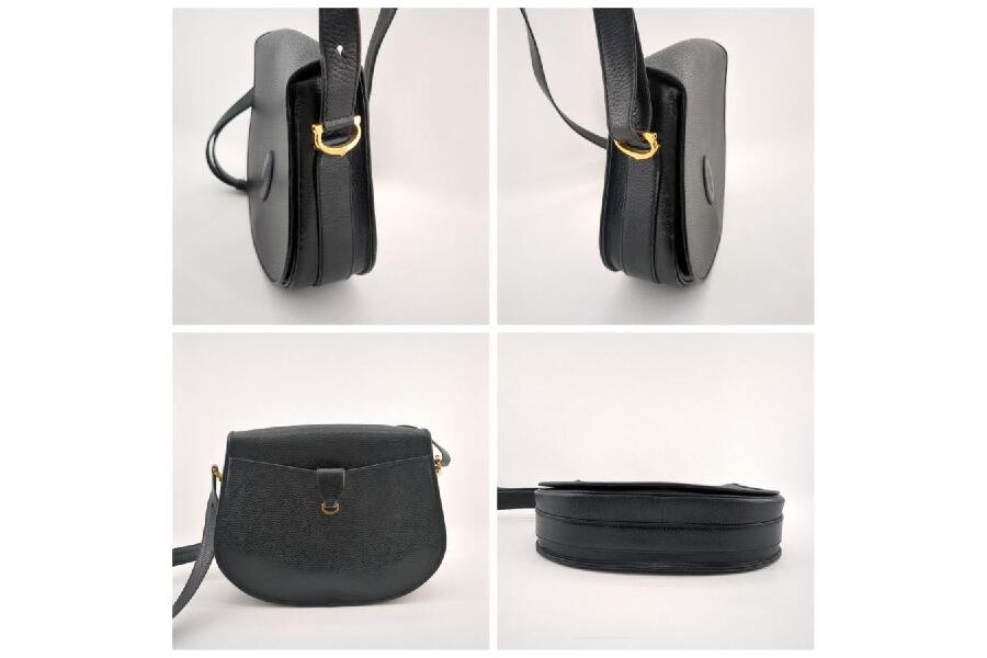 カルティエ ショルダーバッグ マストライン ブラック レザー ゴールド