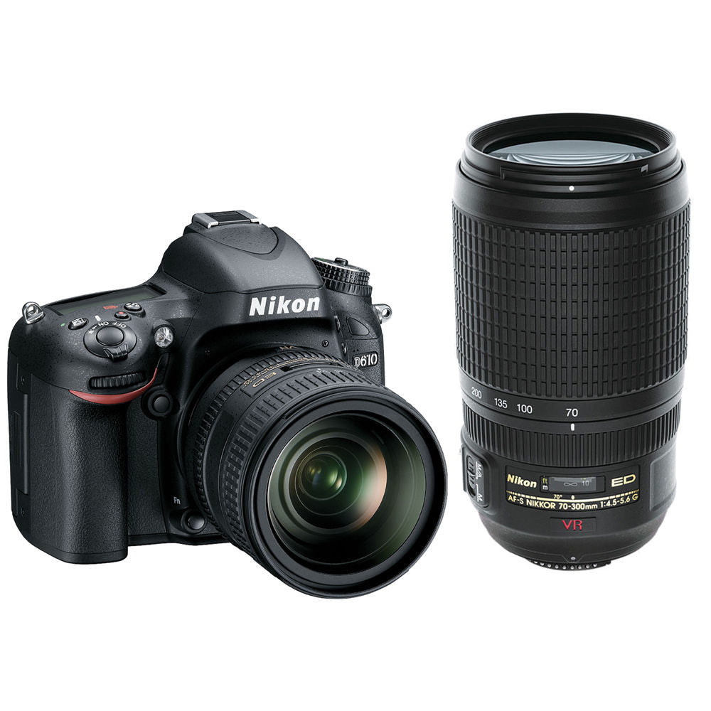 Nikon D610 Digital SLR with 24-85mm and 70-300mm VR Nikkor Lenses