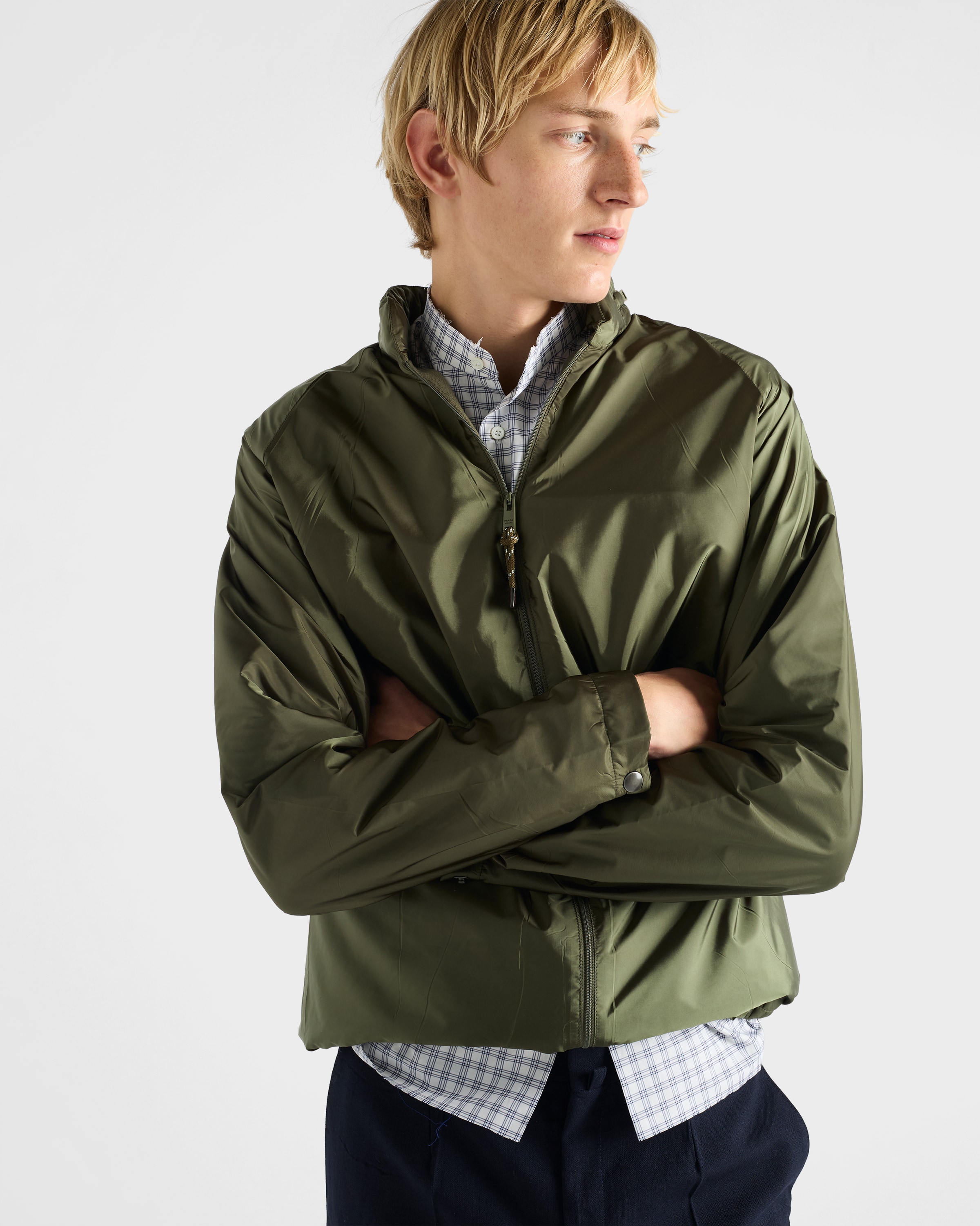 Military Green Hooded Re-nylon Jacket | PRADA