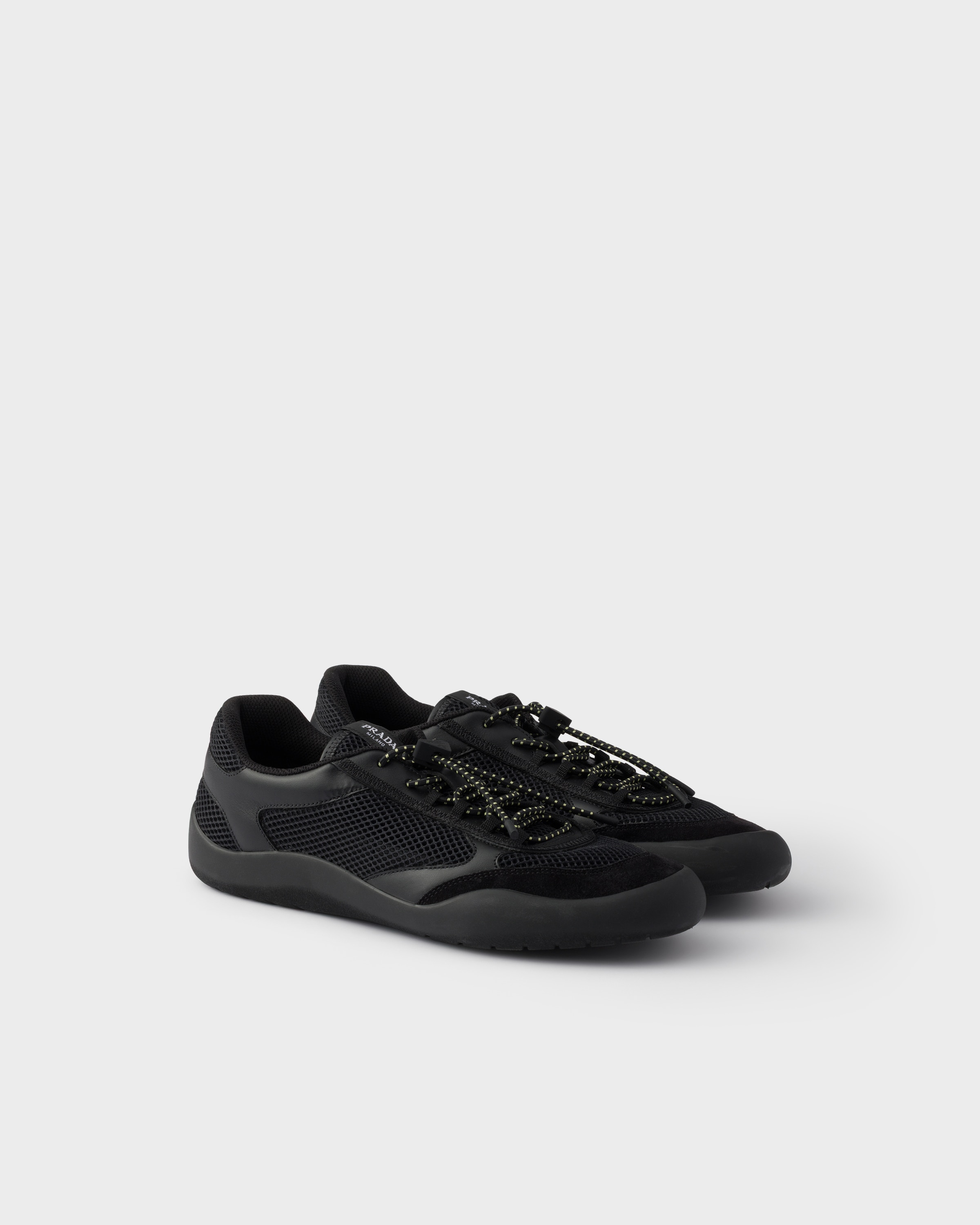 Black Speedrock Mesh Fabric Sneakers | PRADA