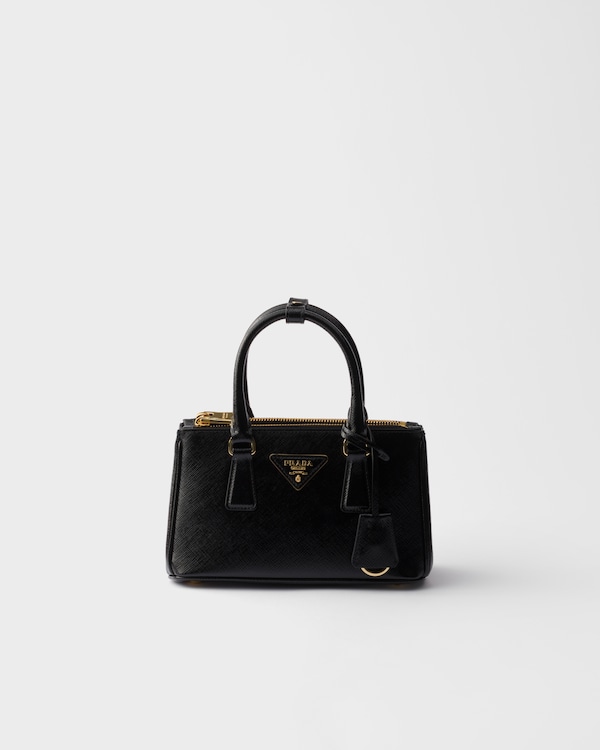 ブラック サフィアーノレザー ミニバッグ | PRADA