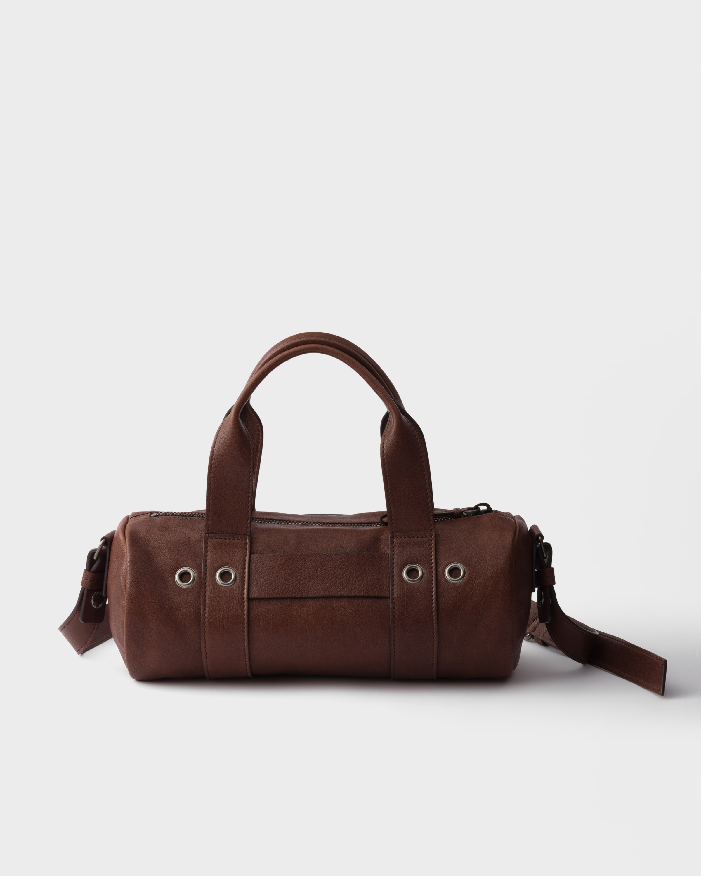 Cocoa Brown Prada Route Large Leather Top-handle Bag | PRADA