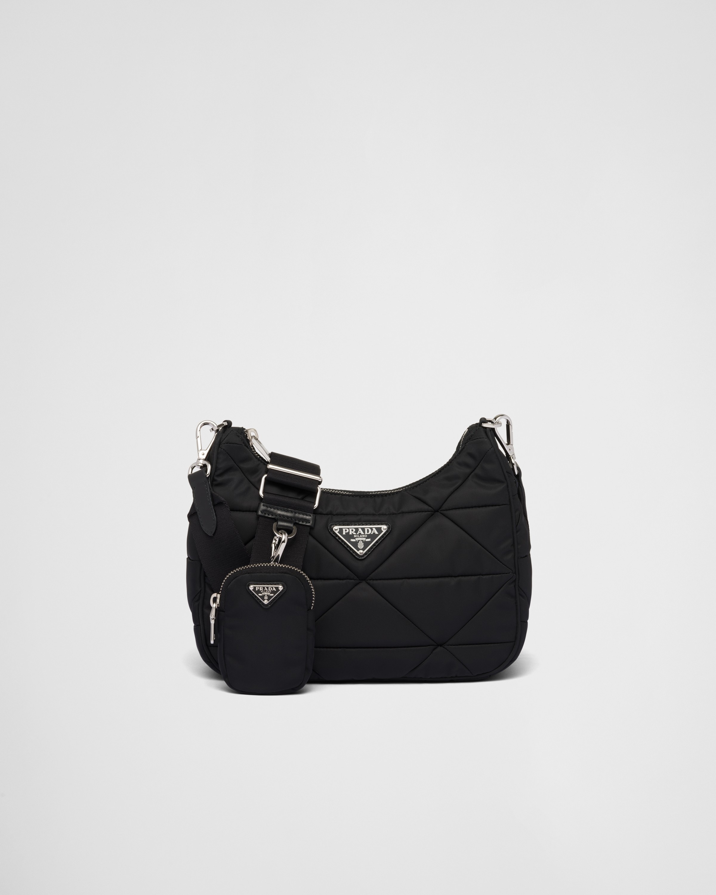 Black Padded Re-nylon Shoulder Bag | PRADA