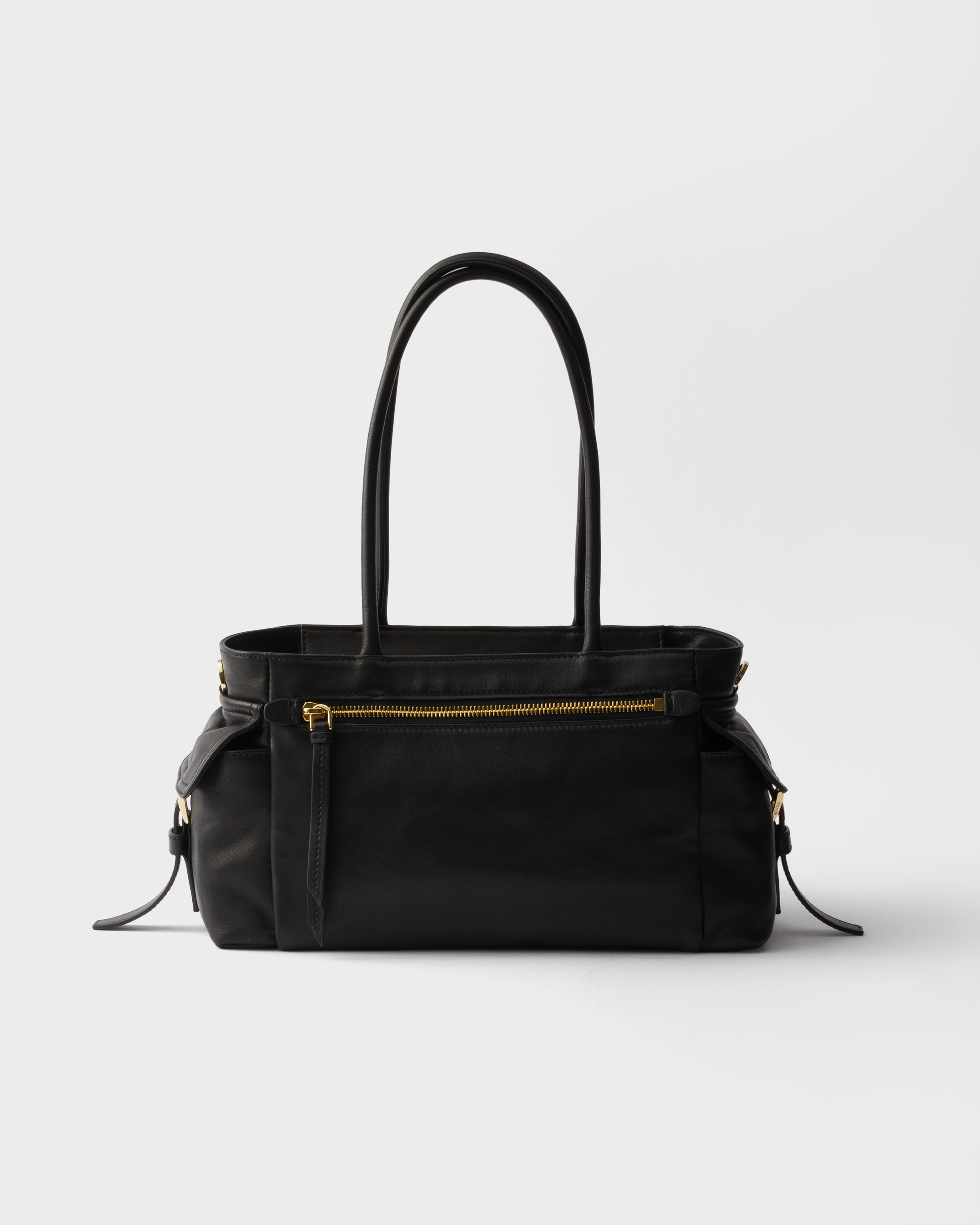 Black Prada Explore Medium Nappa Leather Tote Bag | PRADA