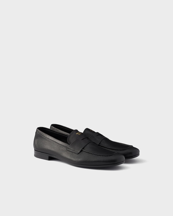 Black Leather Driving Shoes | PRADA