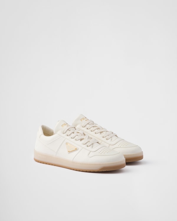 Ivory Downtown Nappa Leather Sneakers | PRADA