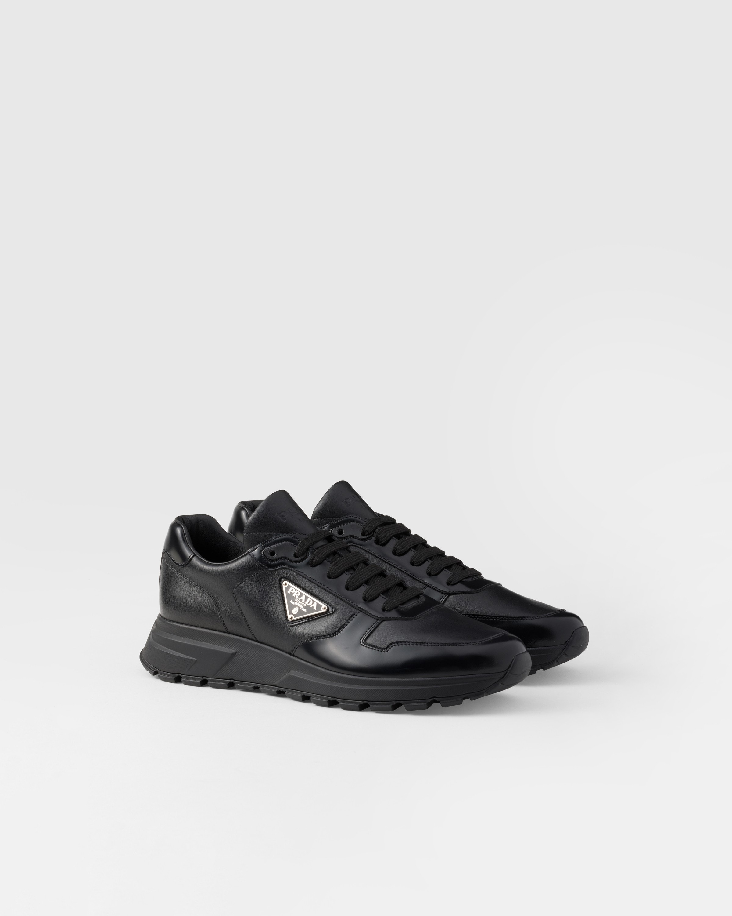 Black Prax 01 Leather Sneakers | PRADA