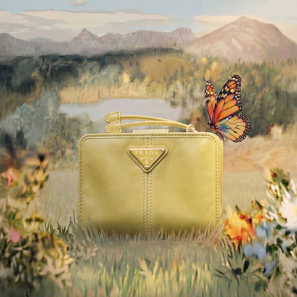 ブラック プラダ Re-edition 1978 Re-nylon Xサフィアーノレザー