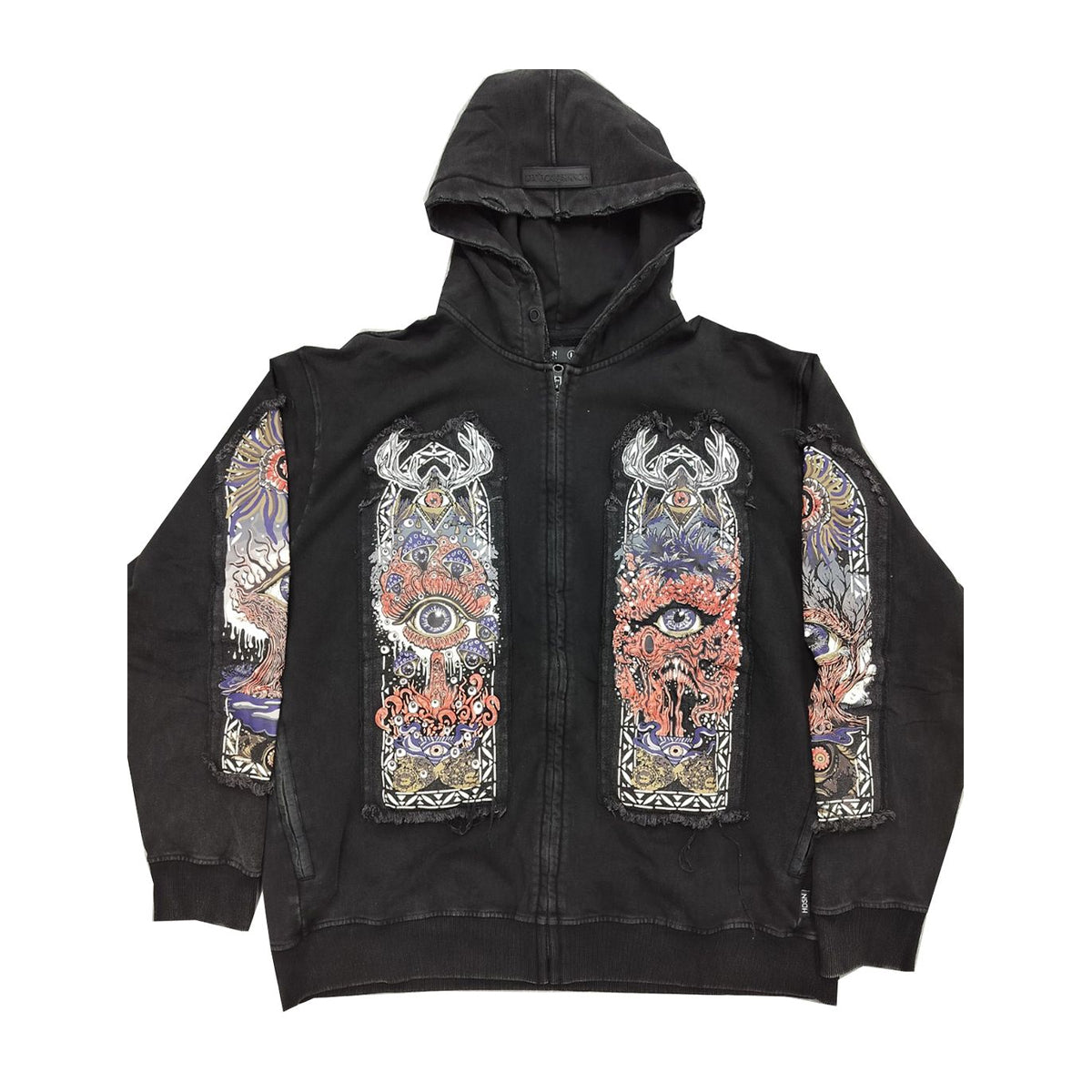 Hudson Outerwear Mens Windows Fleece Oversized Hoodie 527 Black