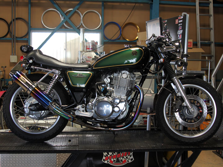 SR400 手曲げチタンマフラーの取り付けとセッティング| SR400カスタム