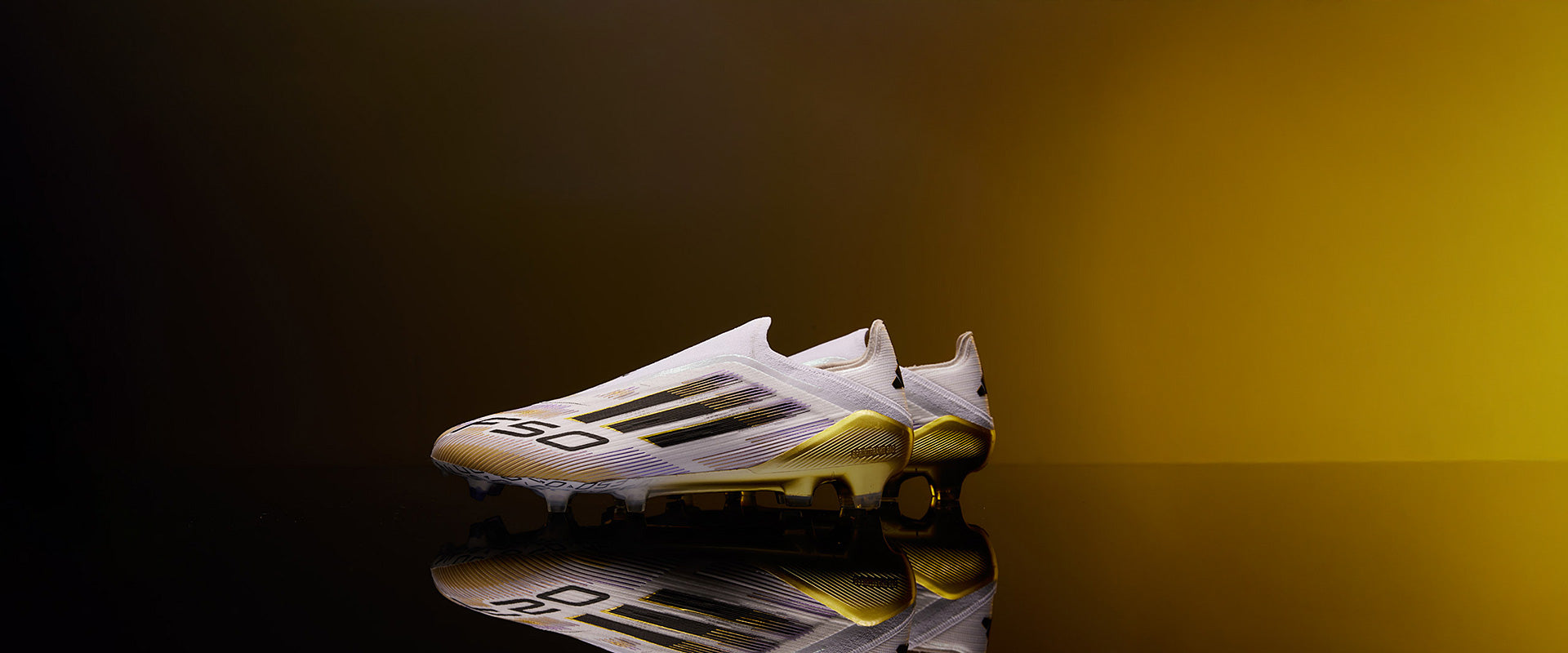 adidas F50 Elite Laceless Firm Ground - White/Core Black/Met Gold