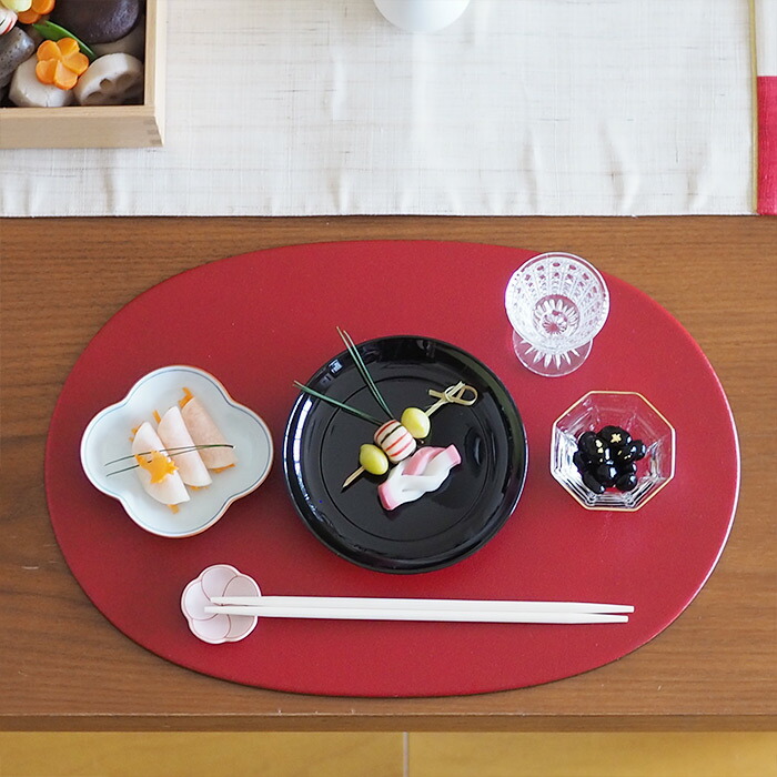 プロキッチンオリジナル】【単品】小判盆 両面 赤×黒 / PROKITCHEN