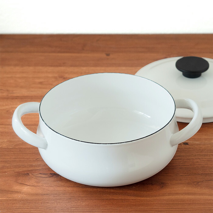 野田琺瑯 LUKE（ルーク） 浅型キャセロール 21cm ホワイト | 食器と