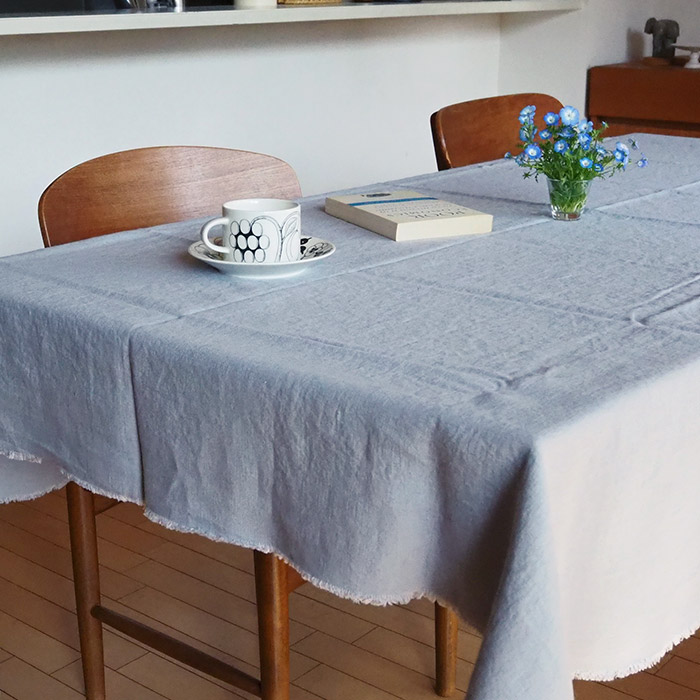 リネンテイルズ フリンジ テーブルクロス ナチュラル 140×200 / LINEN