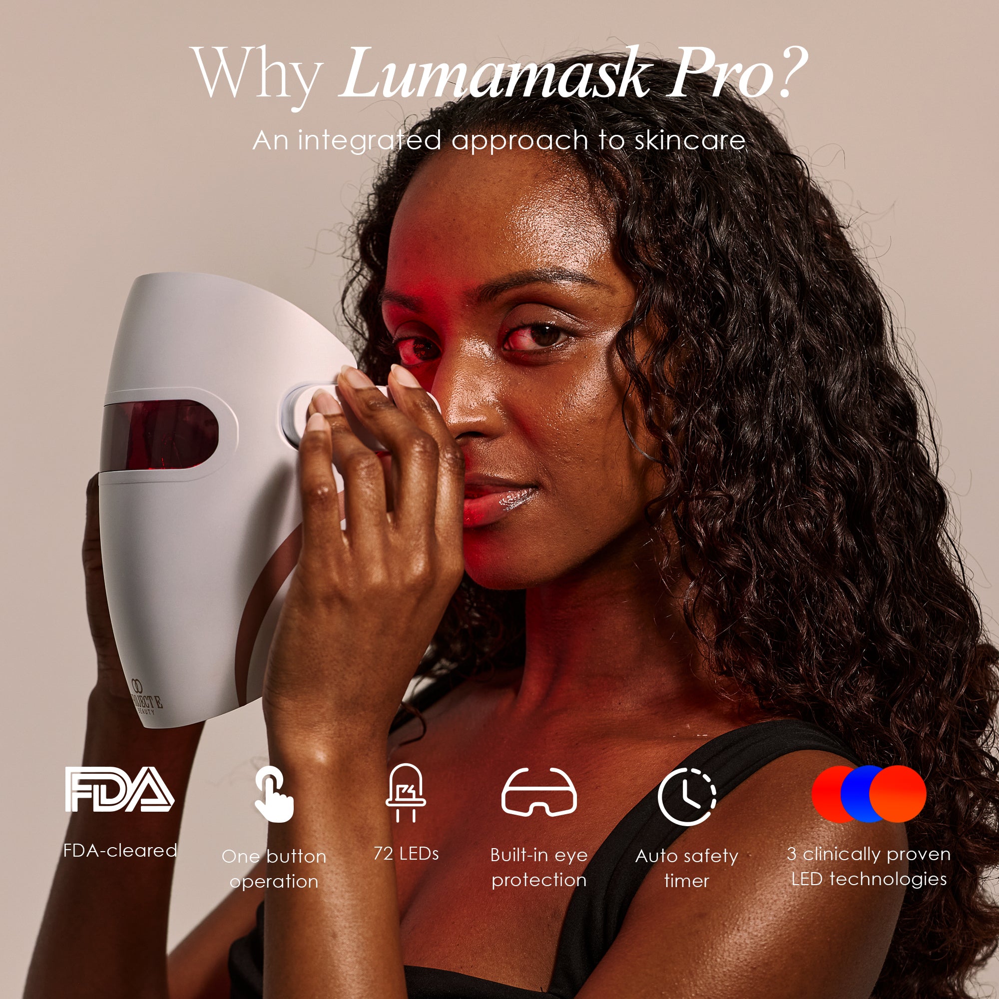 Lumamask Pro | LED Red Light Therapy Face Mask | Project E Beauty