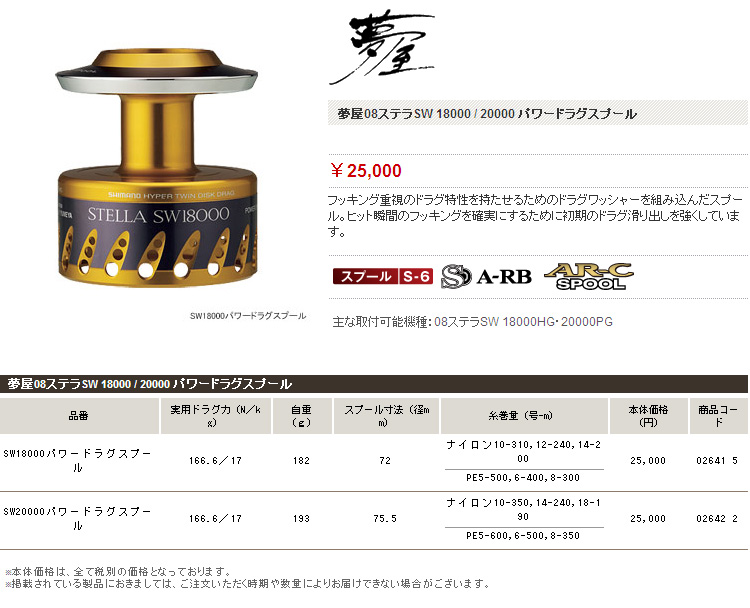 リールパーツ ～夢屋～/スプール ～夢屋～/【08ステラSW対応】夢屋08