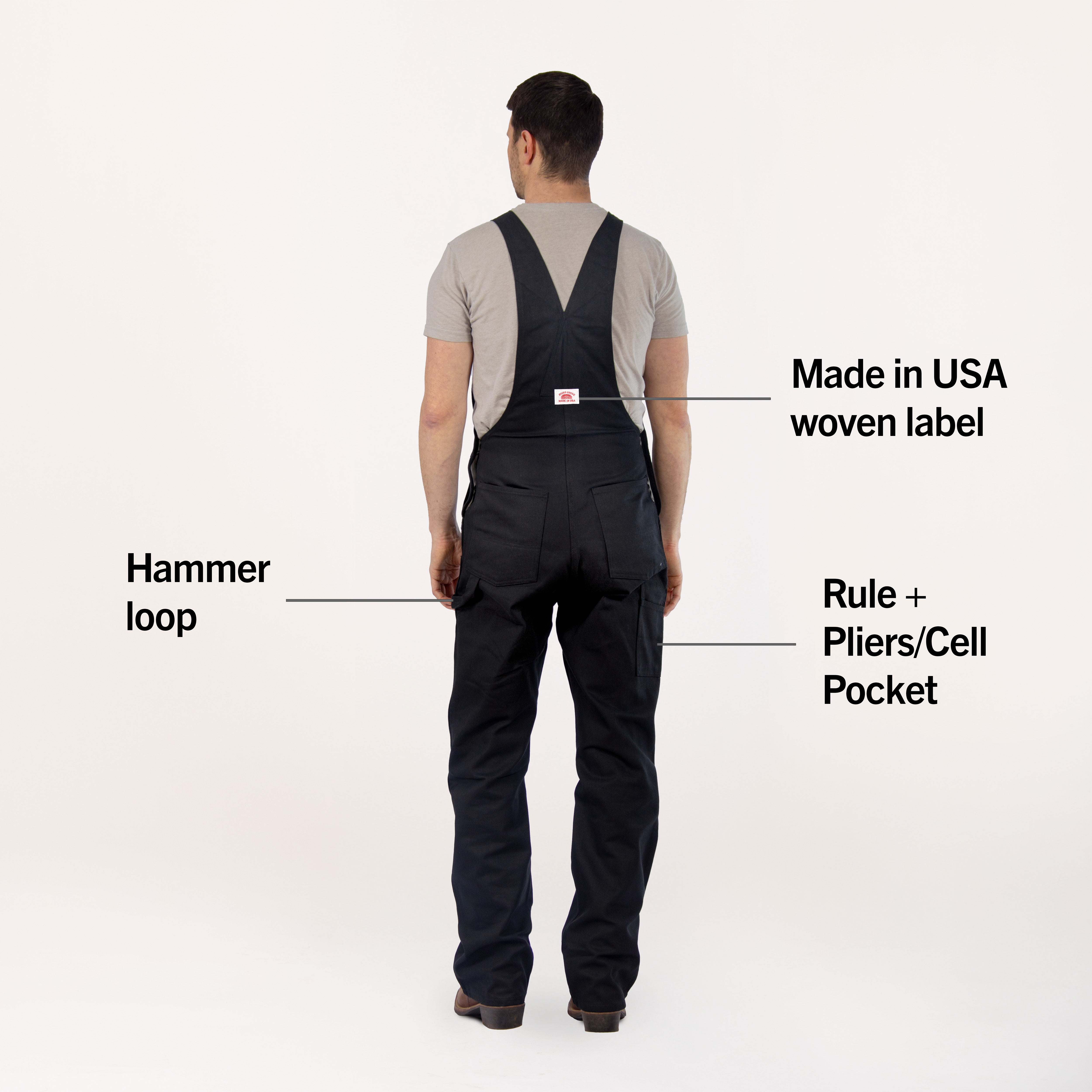 383 American Made Black Duck Bib Overalls Made in USA Heavy Duty