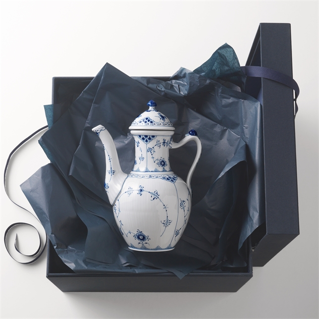 ブルーフルーテッド ハーフレース コーヒーポット|ロイヤル