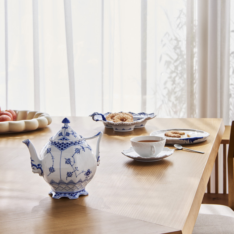 ブルーフルーテッド フルレース ディッシュ トライアングル ダブル