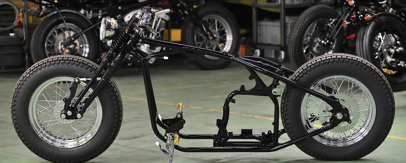 ショベル マフラー チョッパー リジット 4速フレーム サス付き