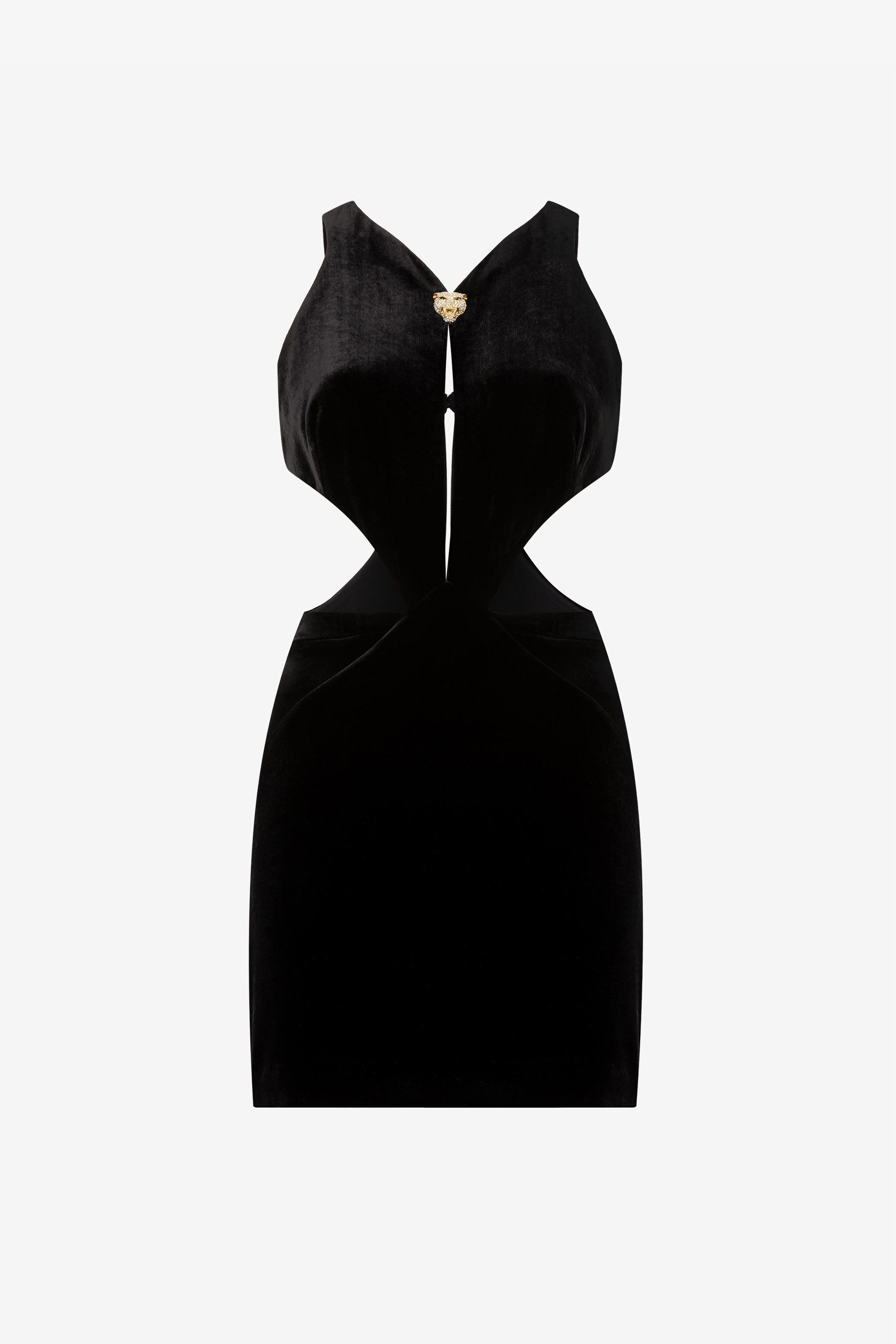 Panther-plaque cut-out mini dress in Black for Women | Roberto