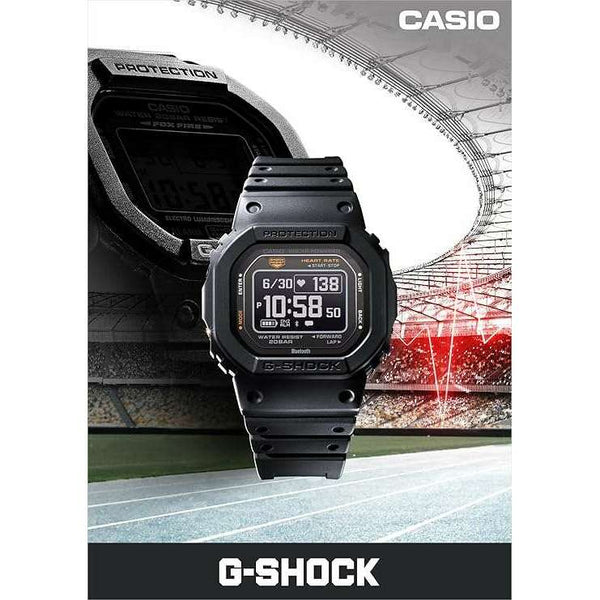 CASIO G-SHOCK G-SQUAD CARDIOMETER BLUETOOTH BLACK RESIN STRAP MEN