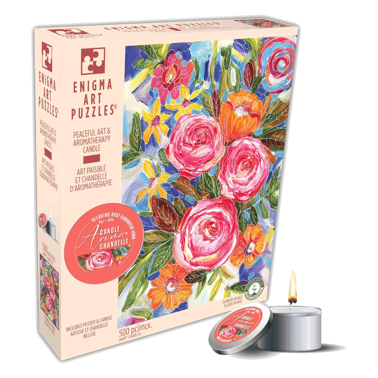 Enigma Art Puzzles - Puzzle with candle - Lavender Field, 500 pcs