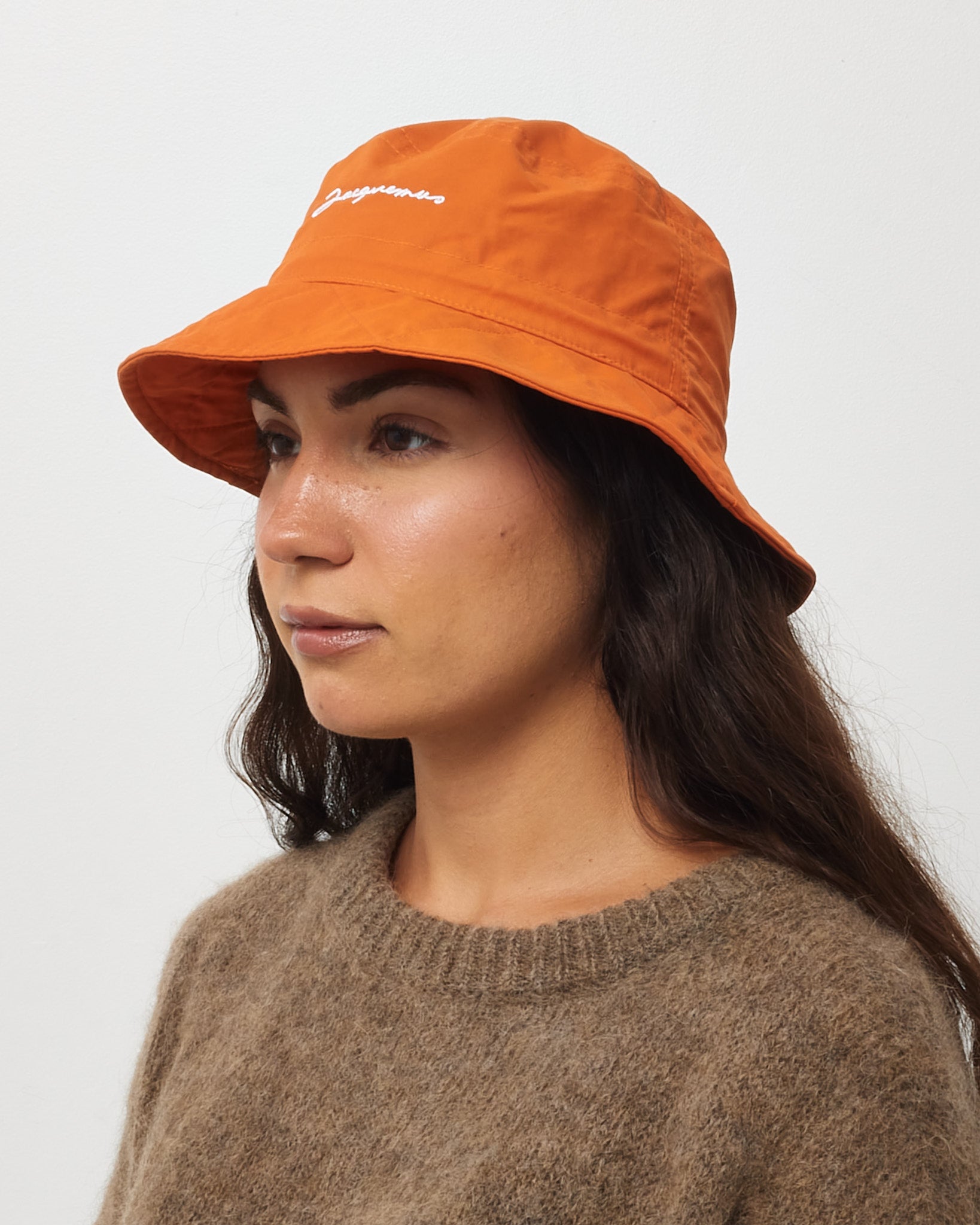 Buy Jacquemus Orange Canvas Logo Le Bob Picchu Bucket Hat - 56/S