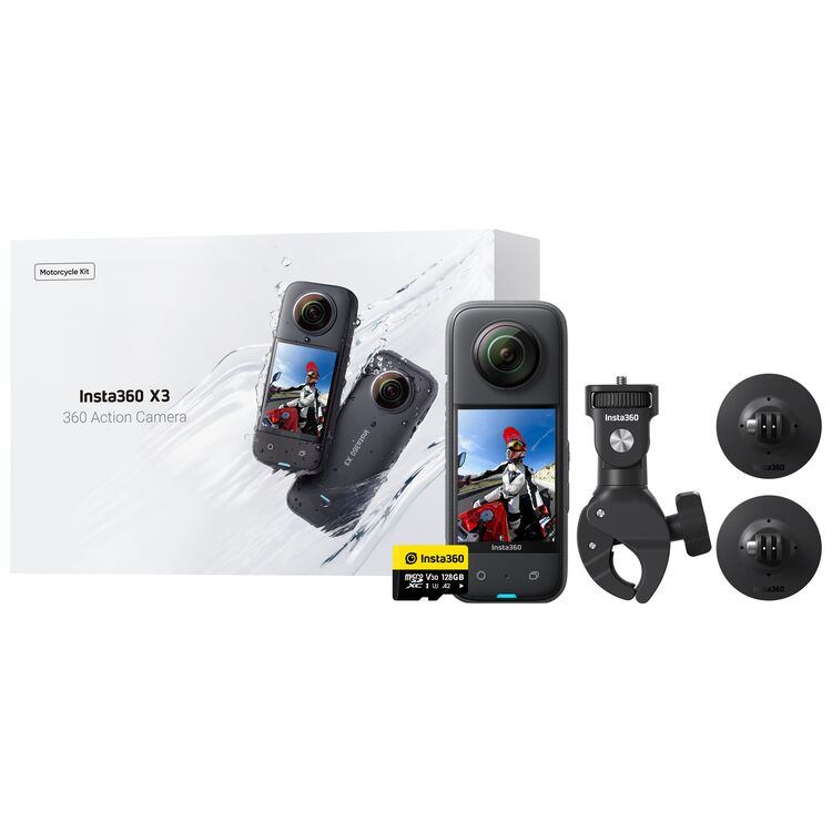 Insta360 X3 Motorcycle Camera Bundle With SD Card - RevZilla