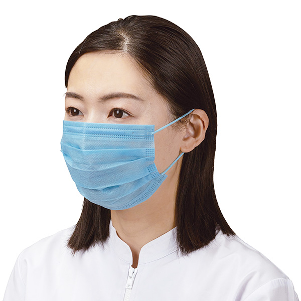 No.2833 混入対策マスク ブルー 2PLY 耳掛けタイプ | マスク