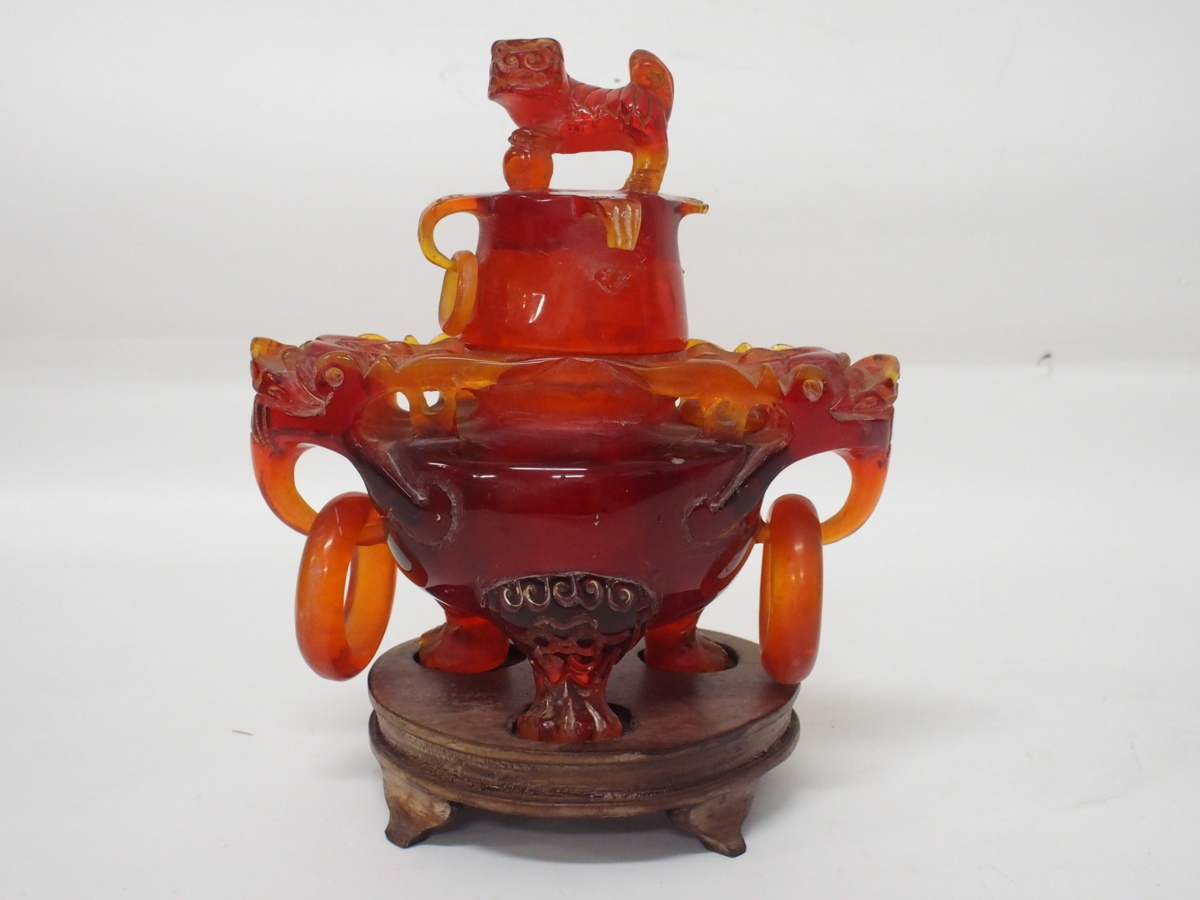 瑪瑙 香炉 玉獅子 仏具 香道 中国美術 骨董品 古玩」出張買取いたし