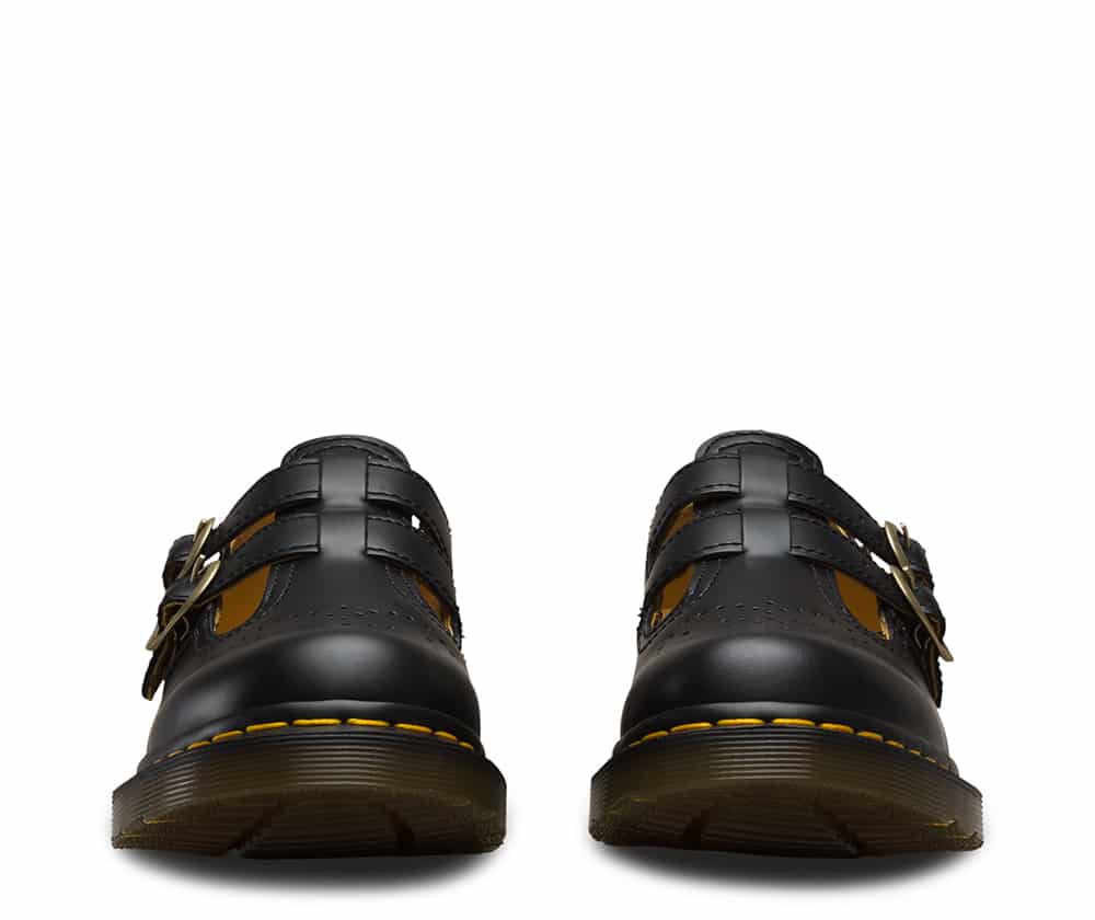 Dr. Martens 8065 Black Smooth Platform Mary Jane – Red Zone