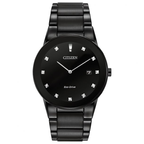 Men's Citizen Eco-Drive Axiom All Black Diamond Watch | 40mm