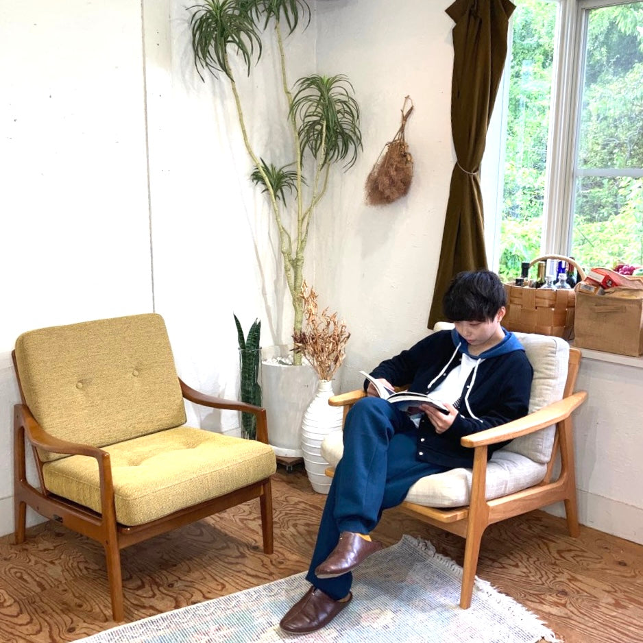 ◇美品◇maruni マルニ◇地中海◇ 1人掛けソファ ファブリックソファ