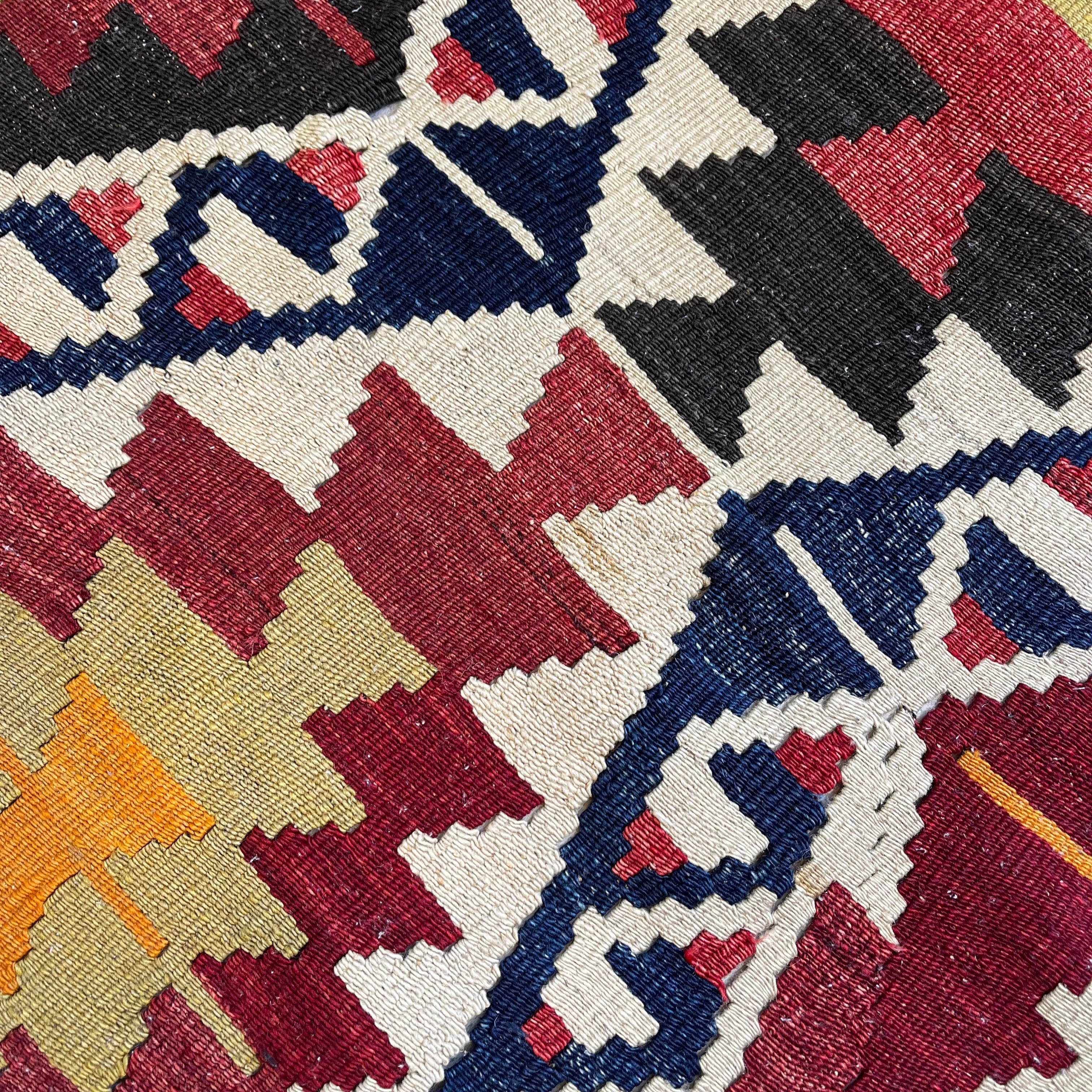 オールドキリム キリムラグ トルコ絨毯 手織り ヴィンテージ ひし形