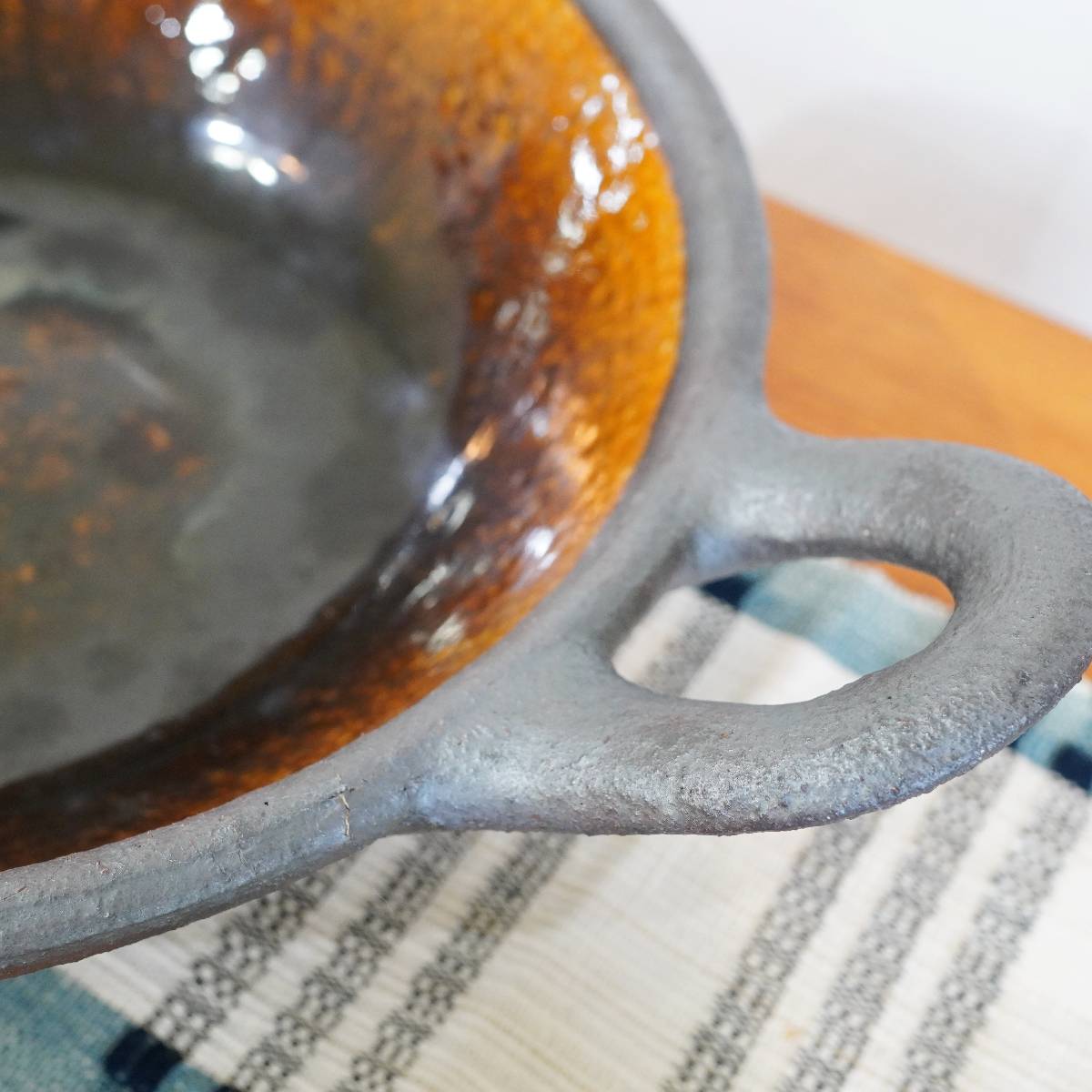 岩井窯 両手付 平土鍋 大 山本 教行 ロングセラー 鳥取 鍋 未使用品 中古