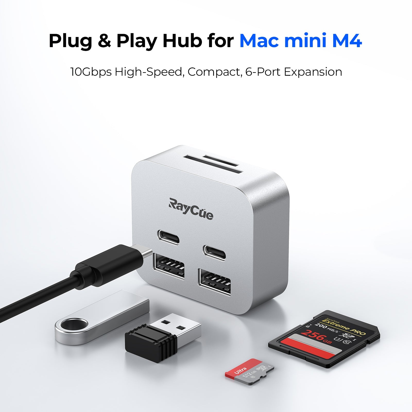 RayCue MiniPack – The Ultimate Expansion Dock for Mac Mini M4/Mac Stud