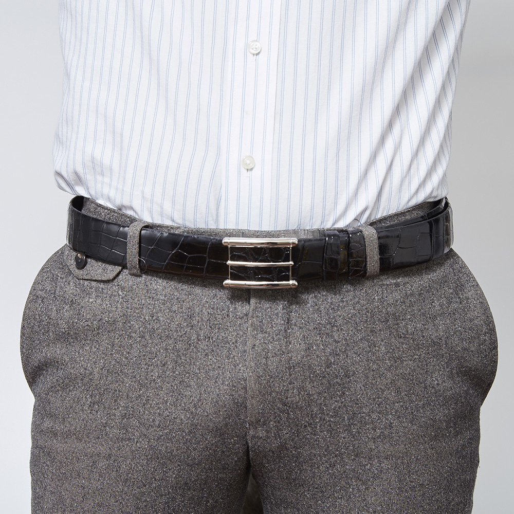 楽天市場】日本製 クロコダイル本無双仕立てベルト3.5cm幅 ジャ